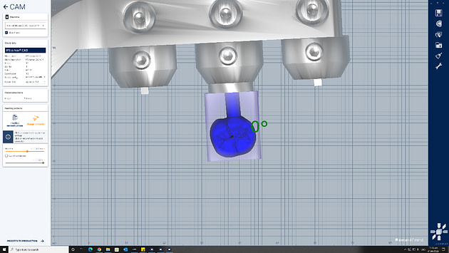 Figure 7. Nesting the CAD design in the CAM software for manufacturing.