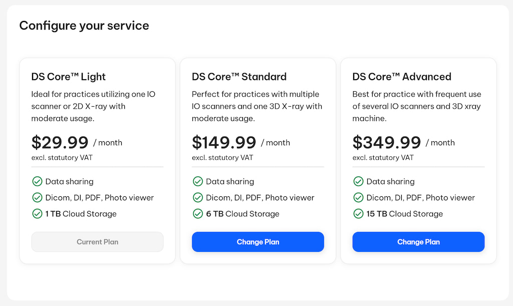 ds core pricing subscription cloud storage primescan 2 institute of digital dentistry