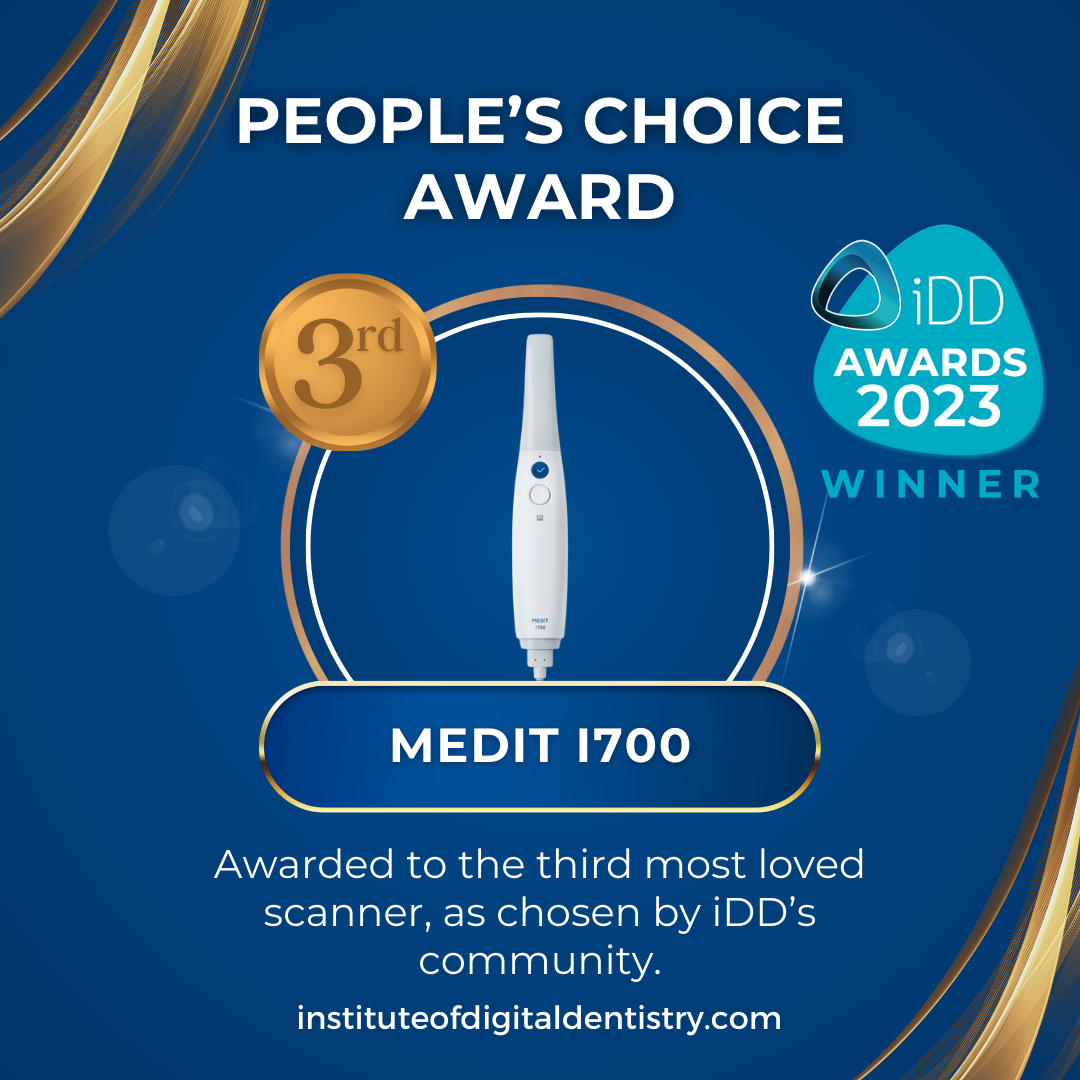 18 Third Place Peoples Choice Award-MEDIT i700-IOS Intraoral Scanner Awards 2023 by the Institute of Digital Dentistry
