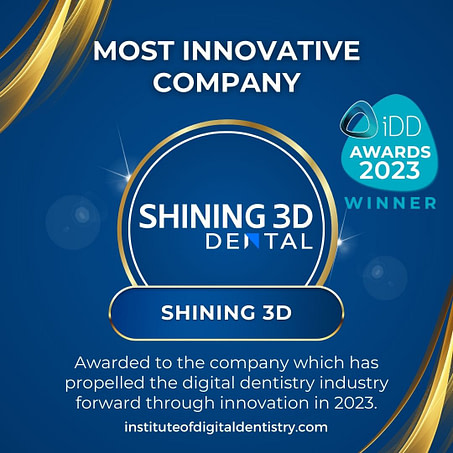 12 Most Innovative Company-Shining 3D-IOS Intraoral Scanner Awards 2023 by the Institute of Digital Dentistry