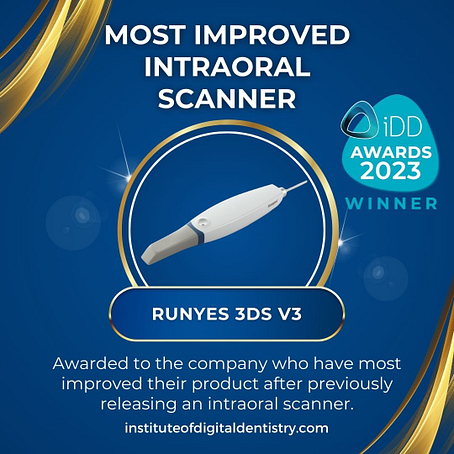 06 Most Improved Intraoral Scanner-Runyes 3DS 3.0-IOS Intraoral Scanner Awards 2023 by the Institute of Digital Dentistry