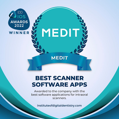 09 Best Scanner Software Apps-Medit-Social-IOS Intraoral Scanner Awards 2022 by the Institute of Digital Dentistry