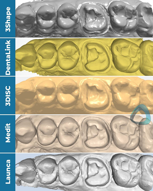 monochrome-scans-compare-cheap-intraoral-scanners-trios-4-launca-dl-206p-dentalink-s6000-3disc-heron-medit-i700