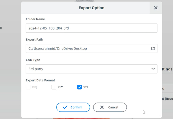 export options shining 3d