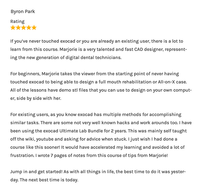 Byron Park Testimonial