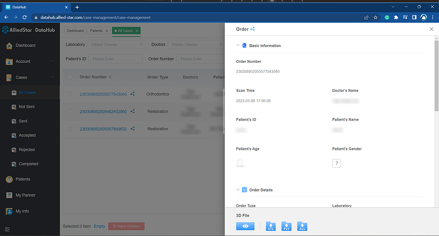 DataHub, order, export - Alliedstar AS 200E