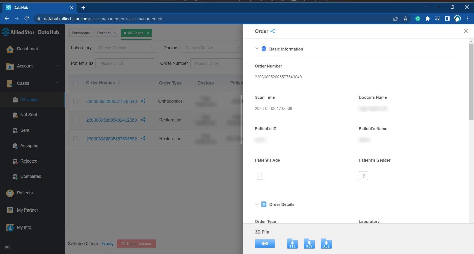 DataHub, order, export - Alliedstar AS 200E