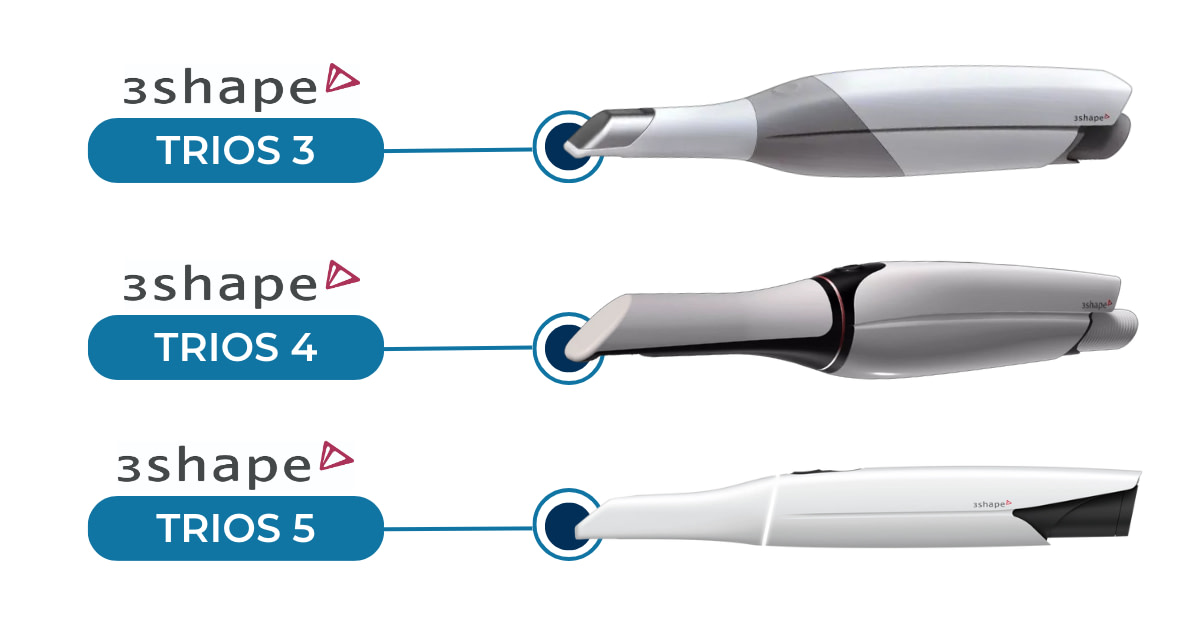 iDD-compares-3shape-intraoral-scanner-trios3-trios4-trios5 TRIOS 3, TRIOS 4, and TRIOS 5 by 3Shape.