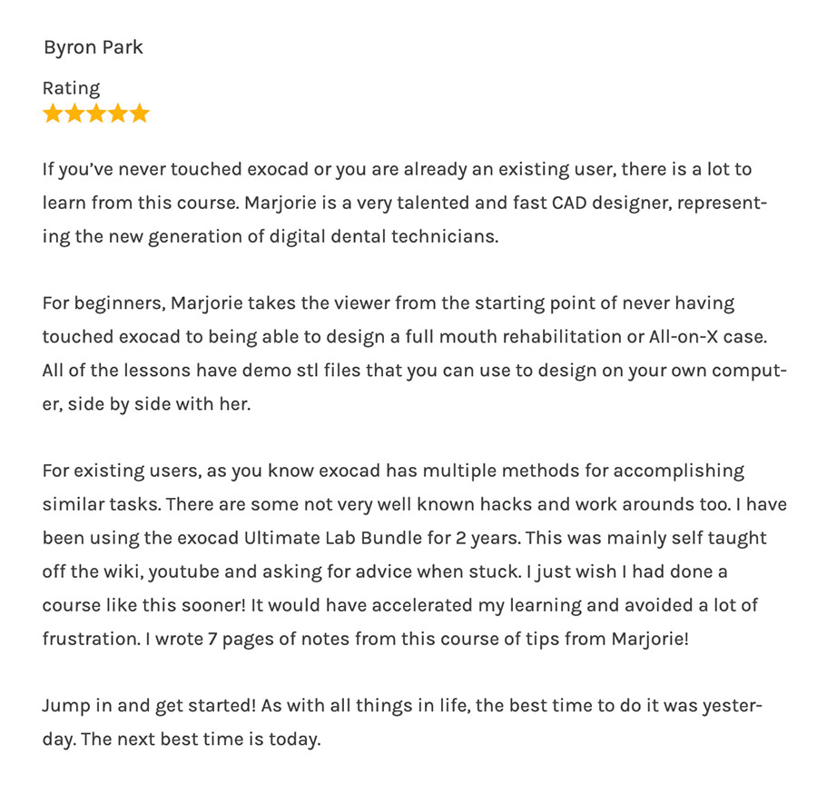 Byron Park Testimonial