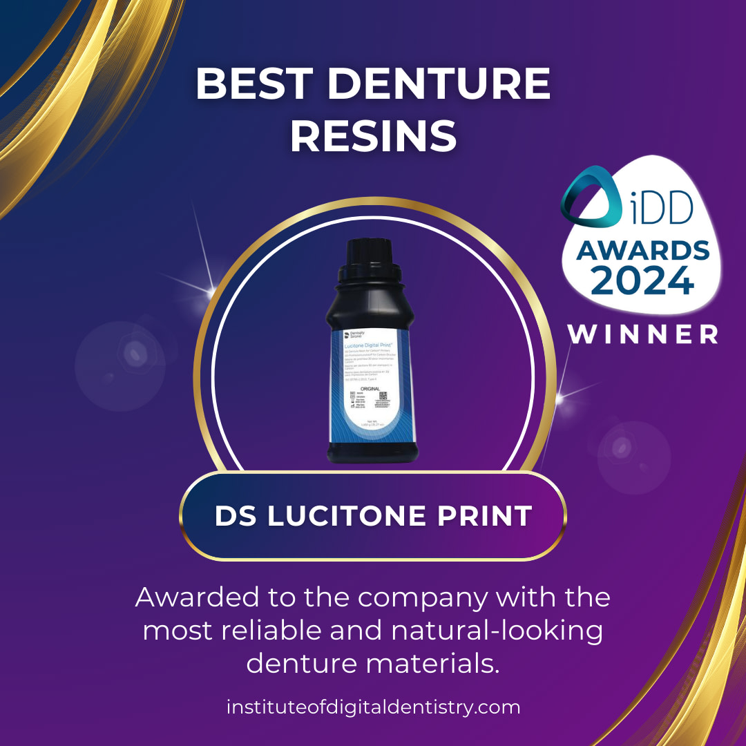 Best Denture Resins-Dentsply Sirona Lucitone Print-3D Printer Awards 2024 by the Institute of Digital Dentistry