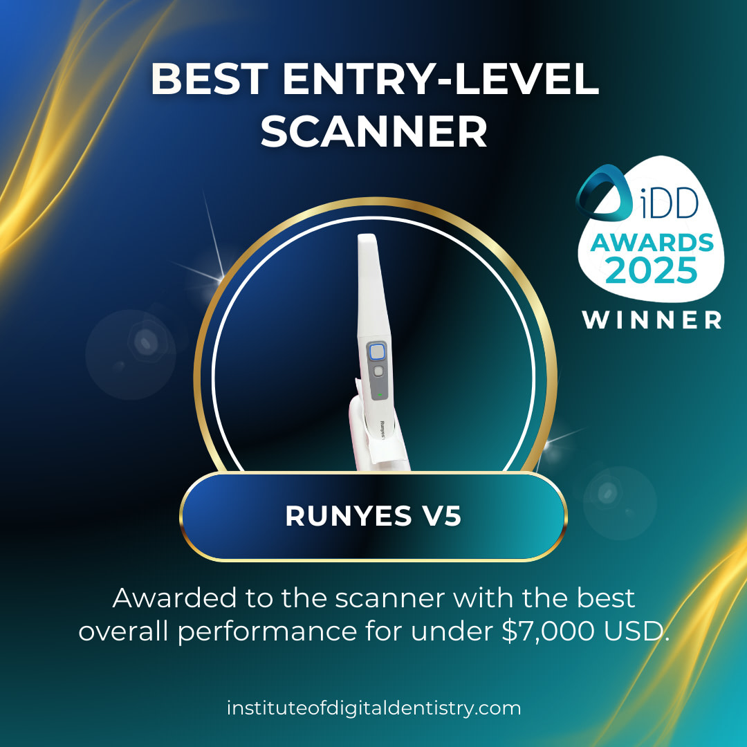 Best-Entry-level-Scanner-Runyes-V5-IOS-Intraoral-Scanner-Awards-2025-by-the-Institute-of-Digital-Dentistry