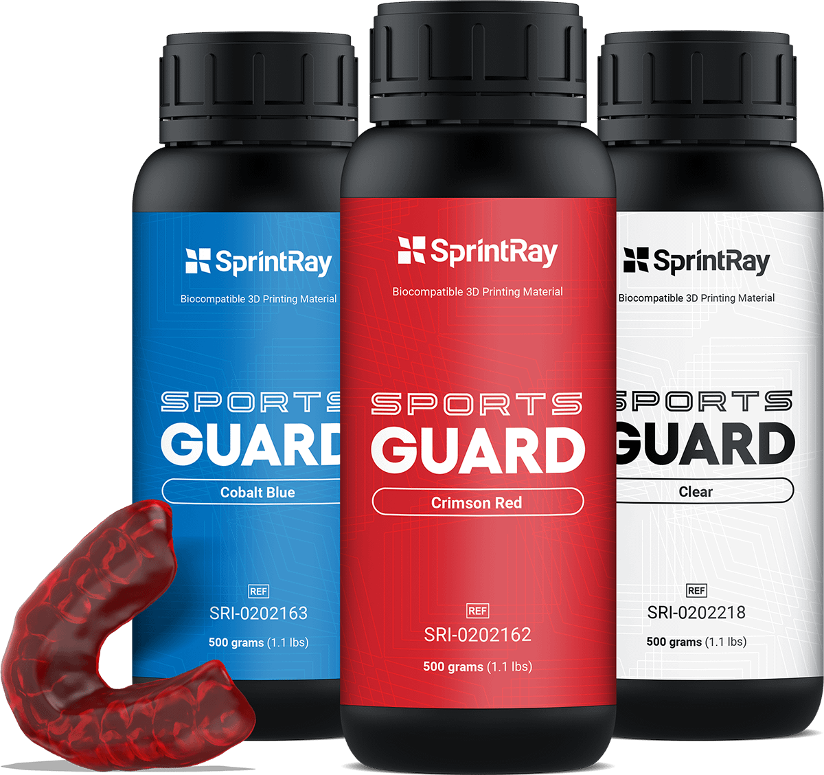 SprintRay-sports-guard-material-resin-bottles-with-guasrd-clear-red-blue-small